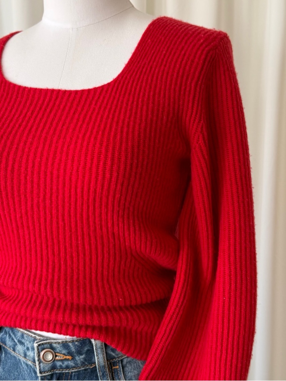 Madewell Soft Wool Square-Neck Pullover Sweater Black size small. - Picture 8 of 14